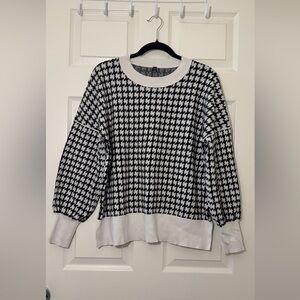 Black and White Houndstooth Sweater
